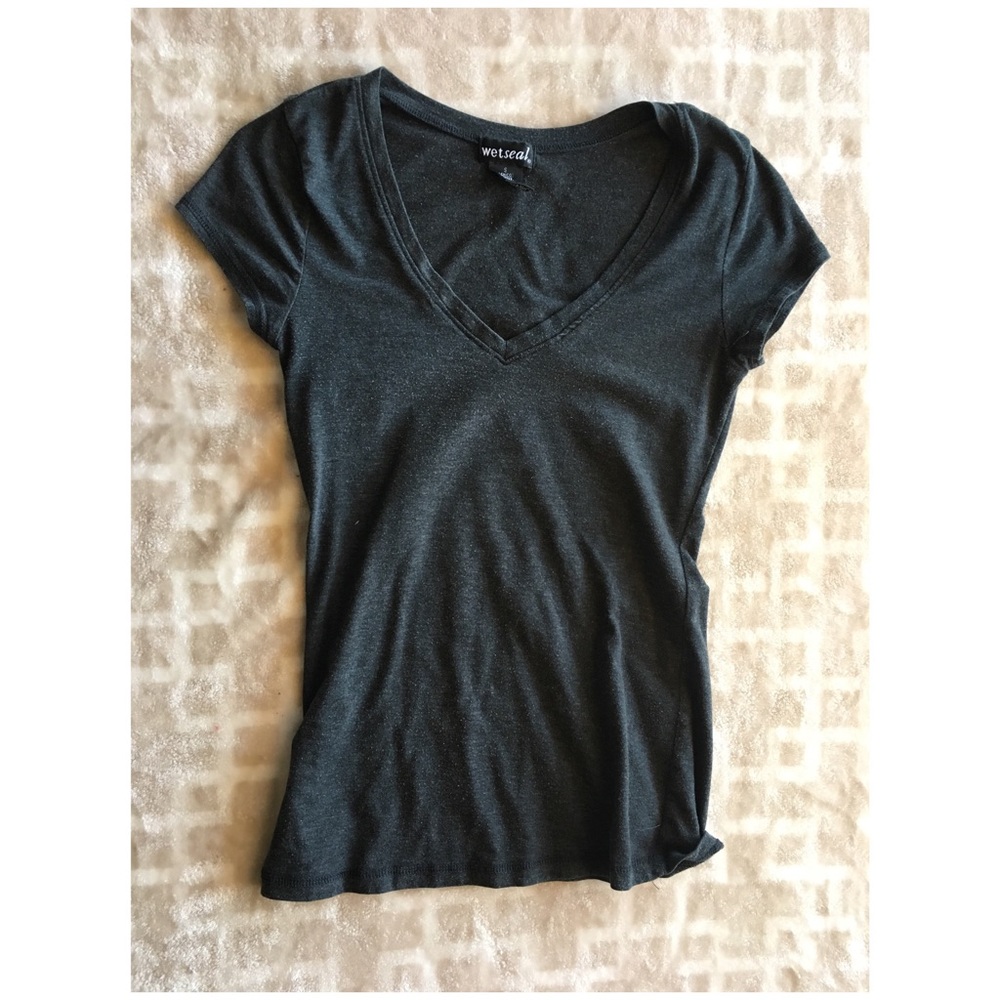 Heathered Grey V-Neck